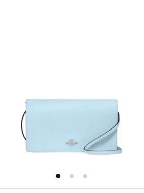 Coach Anna Foldover Crossbody Clutch Light Blue